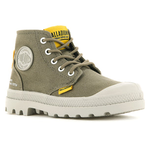 Pampa Supply Dusky Green - Scarpe Stringate Profilo Alto Bambino Verdi PAK57376-308-M . PALLADIUM 