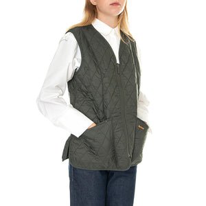 Lady Fleece Betty Dark Olive - Giacca Smanicata Invernale Donna Marrone FW22-LLI0003-OL71 . BARBOUR 