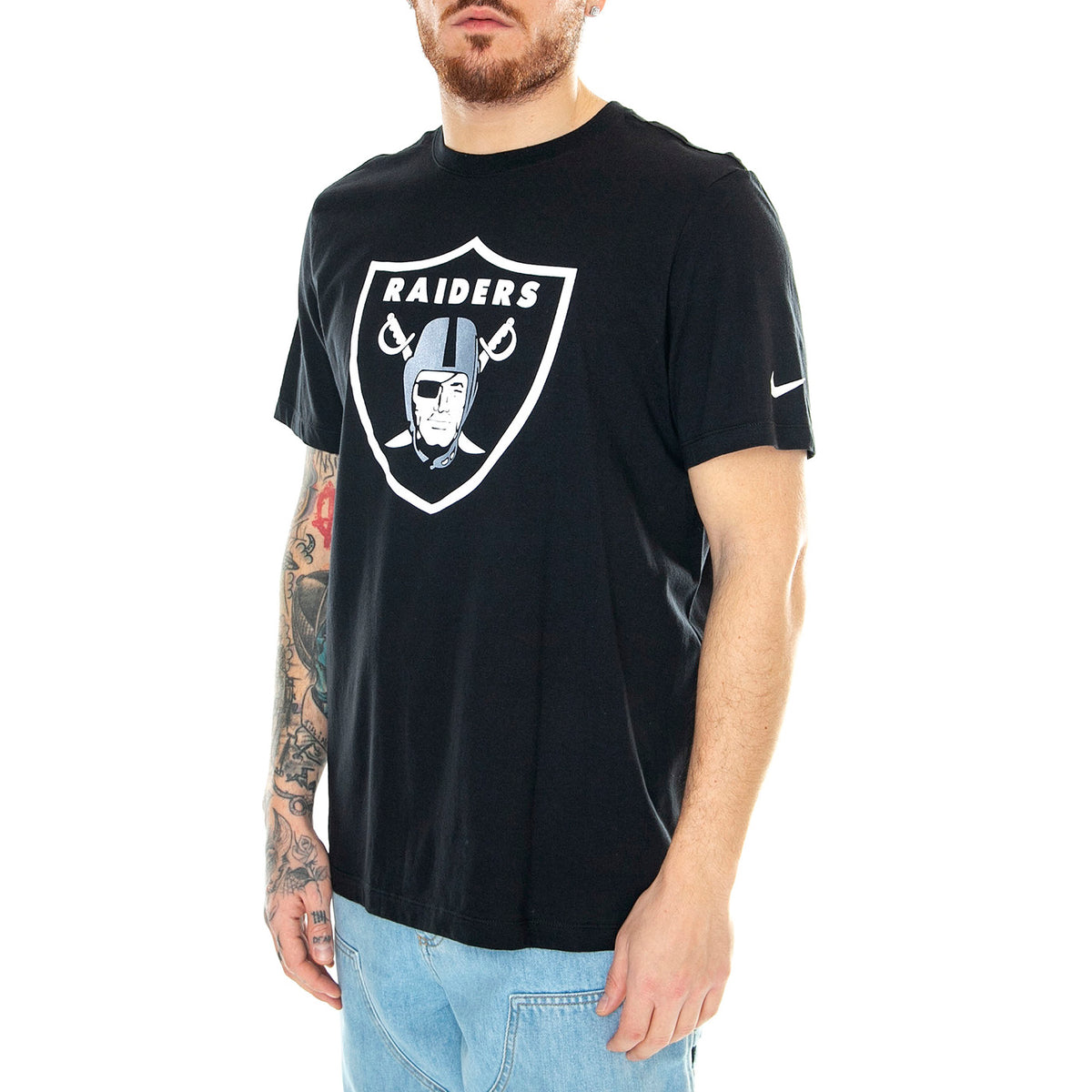 Nike Logo Essential T-Shirt Las Vegas Raiders Black - Maglietta Girocollo Uomo Nera N199-00A-8D-CLH . NIKE 