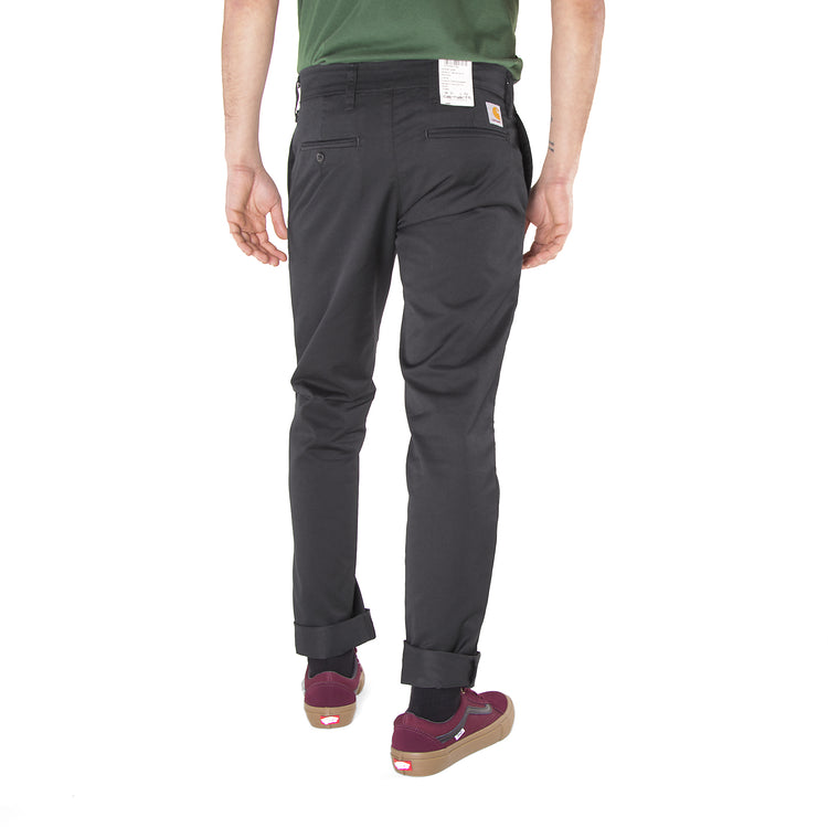 M' Sid Pant Black Rinsed - Pantaloni Chino Uomo Neri 14530 . CARHARTT WIP 