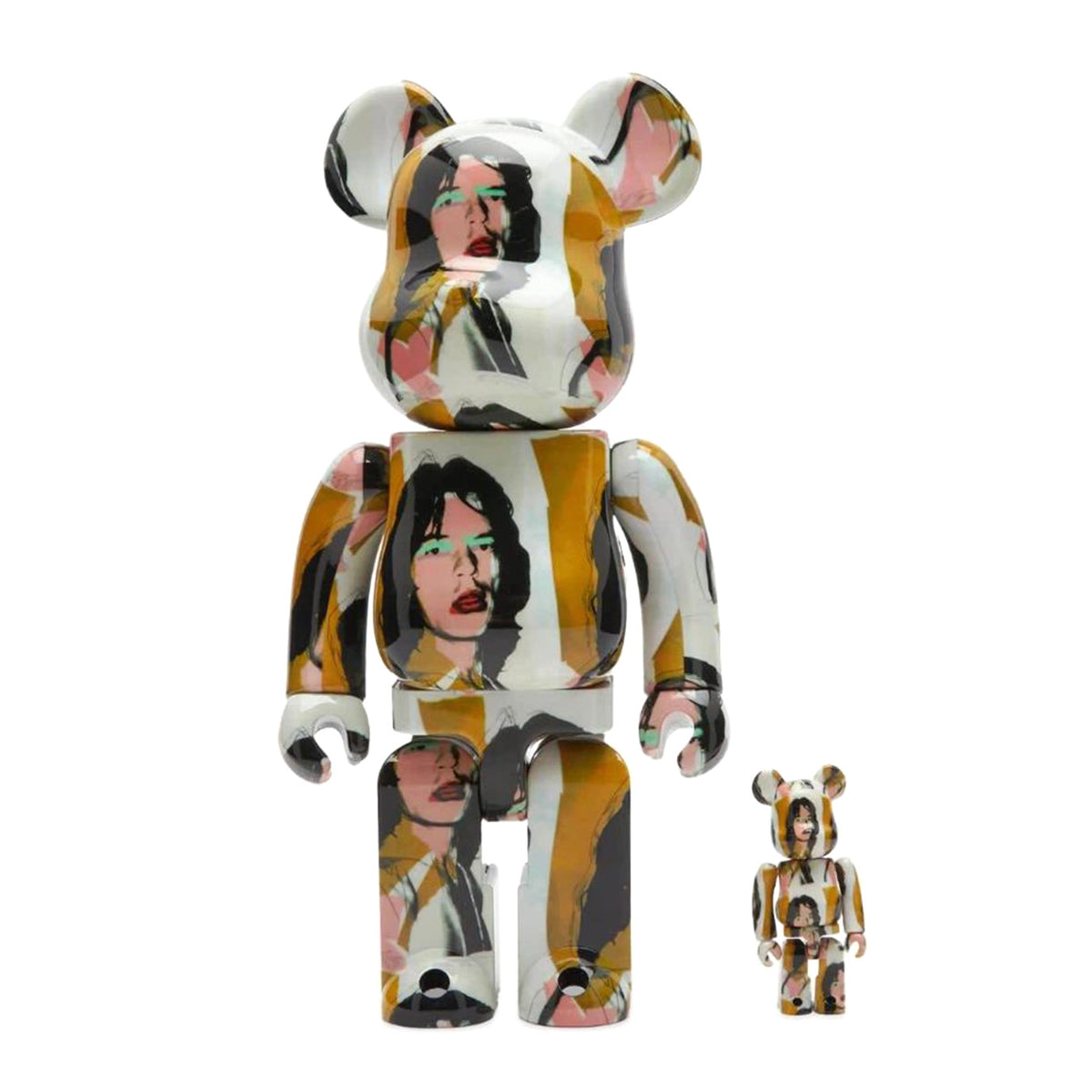 BE@RBRICK Andy Warhol "Mick Jagger" 100% & 400% - Toy Multicolore MDTANDY . MEDICOM TOY 