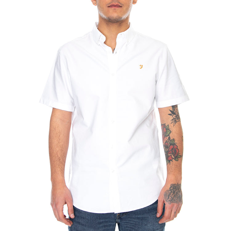 Mens Brewer Short-Sleeve Shirt - White - Camicia Maniche Corte Uomo Bianca F4WSB061-104 . FARAH 