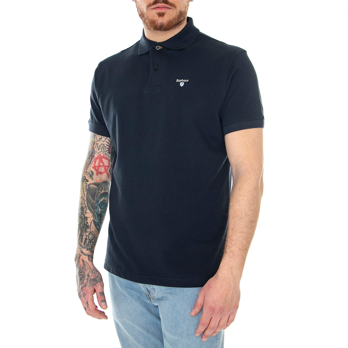 Tartan Pique Polo New Navy - Polo Uomo Blu MML0012-NY31-SS23 . BARBOUR 