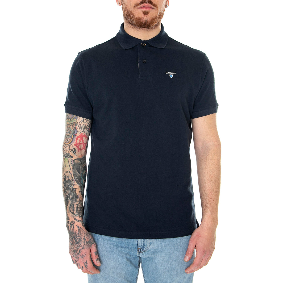 Tartan Pique Polo New Navy - Polo Uomo Blu MML0012-NY31-SS23 . BARBOUR 