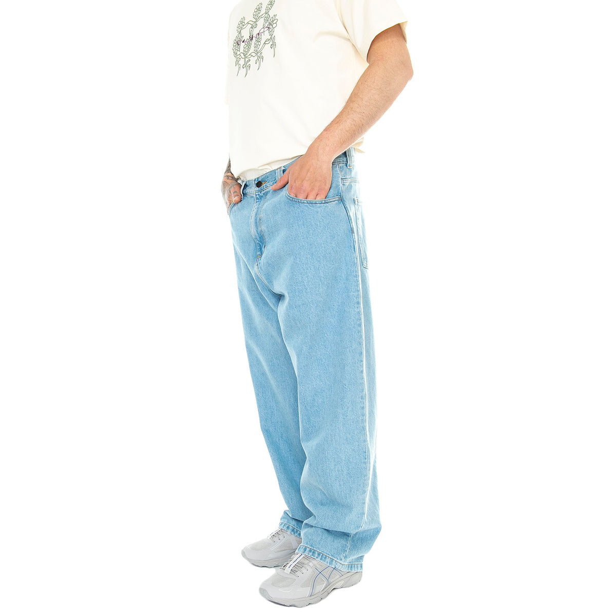 Brandon Pant Blue /heavy stone bleached - Pantaloni Denim Jeans Uomo Blu I031246.01A3 . CARHARTT WIP 