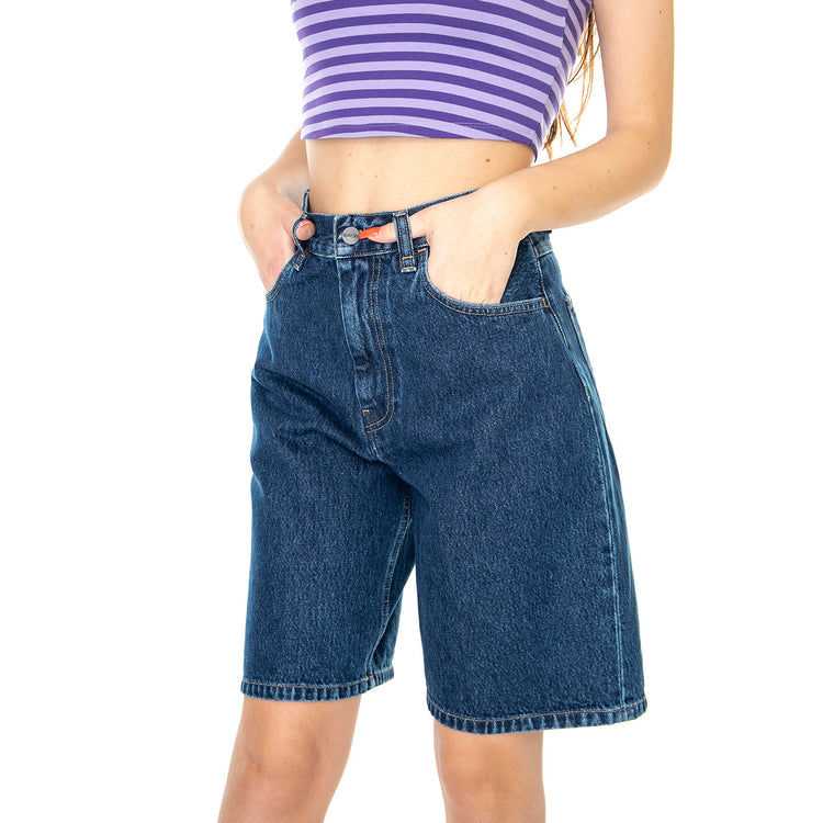 W' Brandon Short Blue Stone Washed - Bermuda Denim Jeans Donna Blu I031919-0106 . CARHARTT WIP 