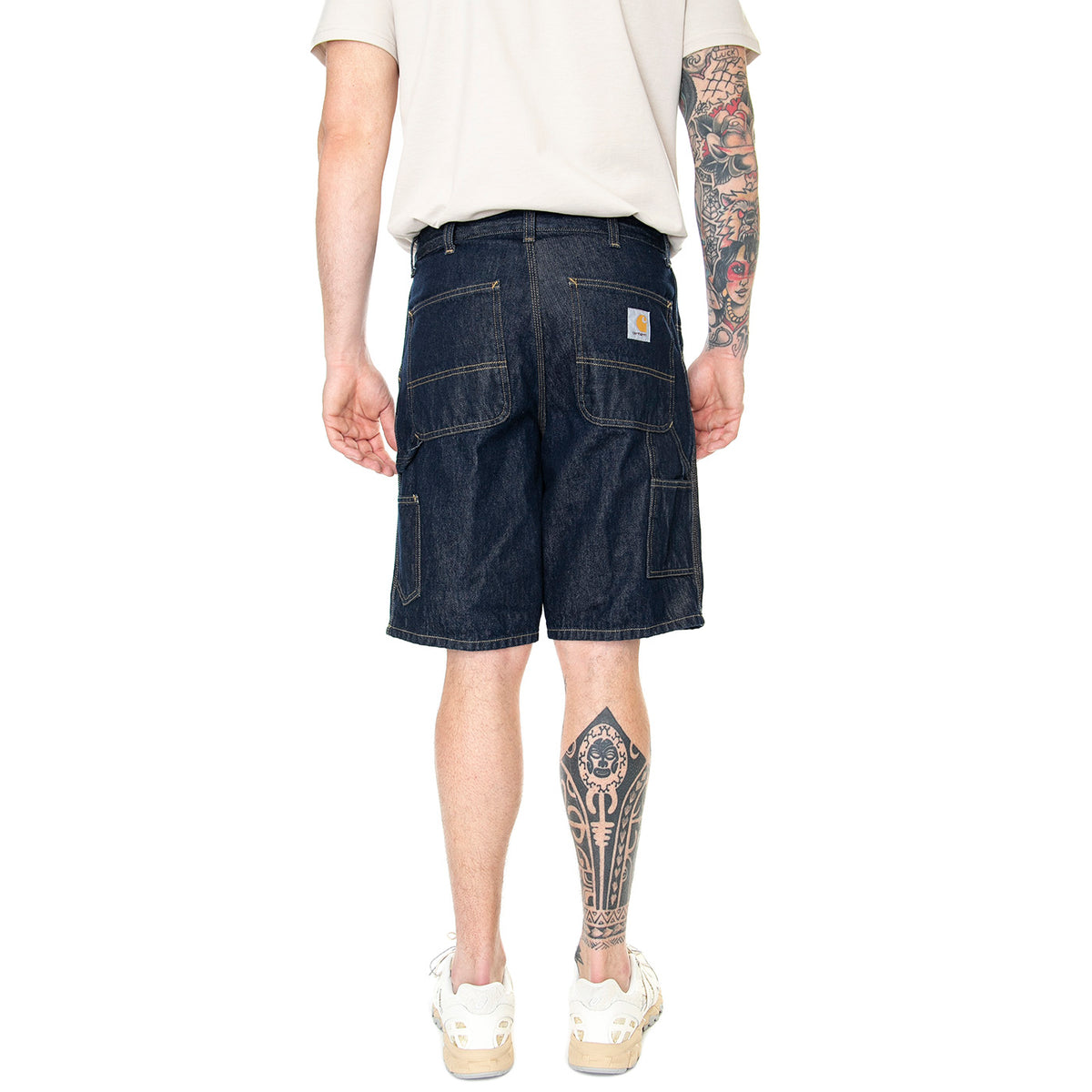 Single Knee Short Blue Rinsed - Bermuda Denim Jeans Uomo Blu I032026-0102 . CARHARTT WIP 