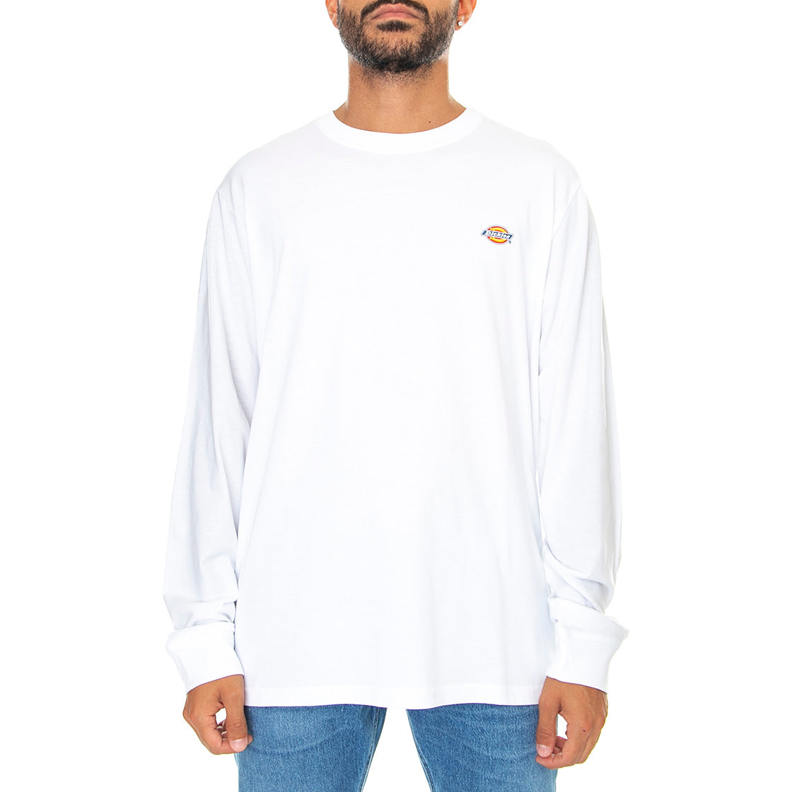 LS Mapleton Tee White - Maglietta Girocollo Maniche Lunghe Uomo Bianca DK0A4Y4RWHX1 . DICKIES 
