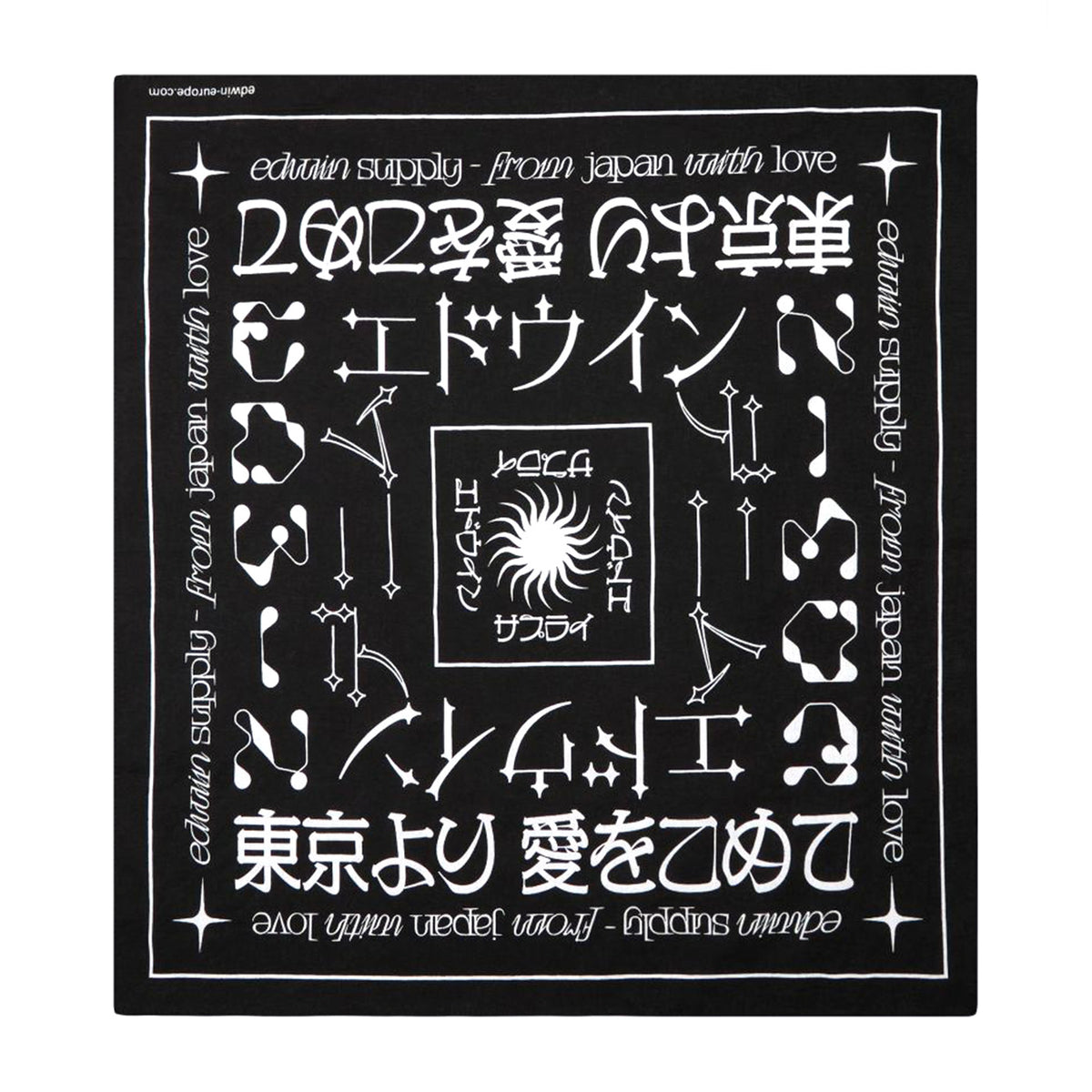 Edwin Bandana Black White - Bandana Nera I004443.89.00.06 . EDWIN 