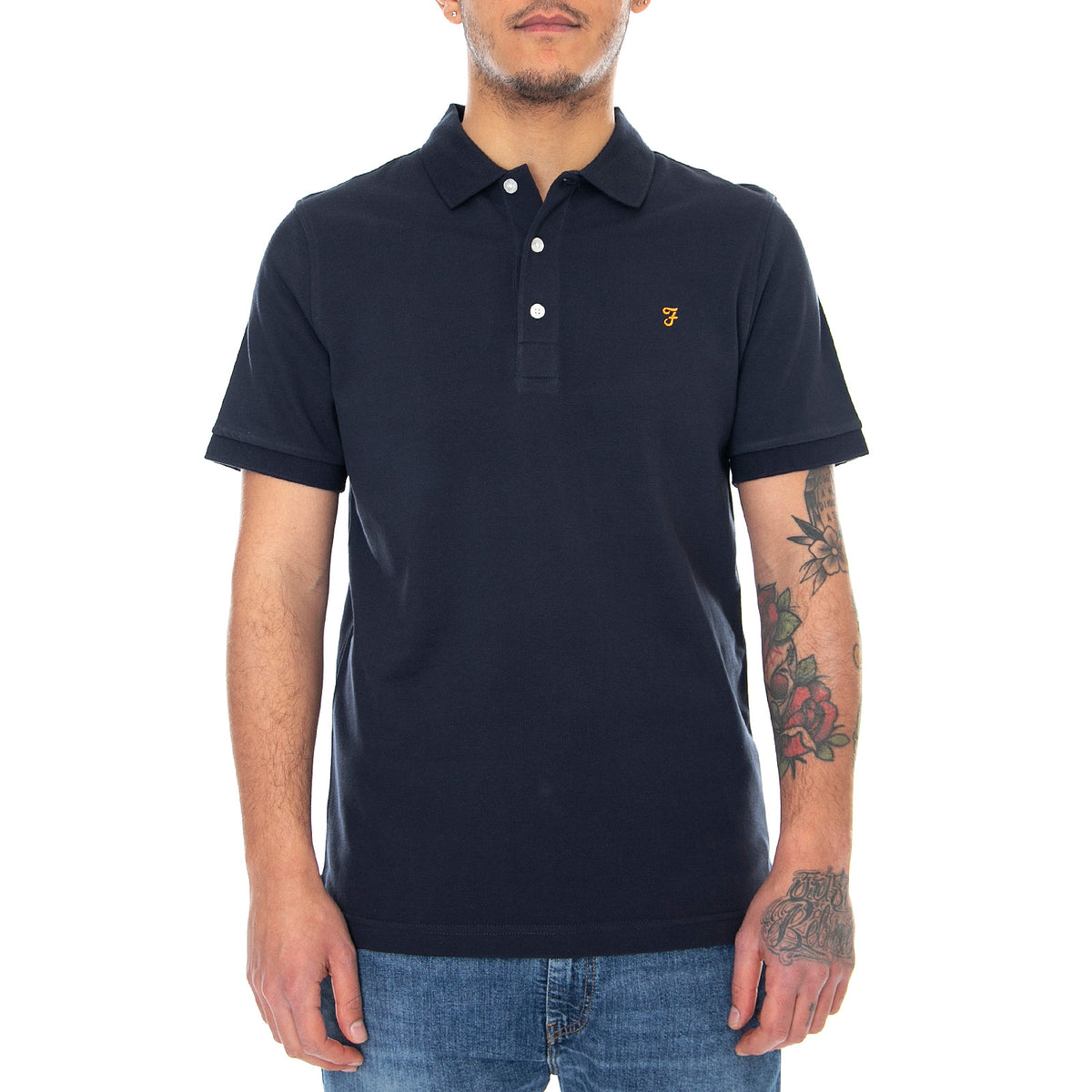 Mens Blanes Polo Shirt - True Navy - Polo Uomo Blu F4KSB068-412 . FARAH 
