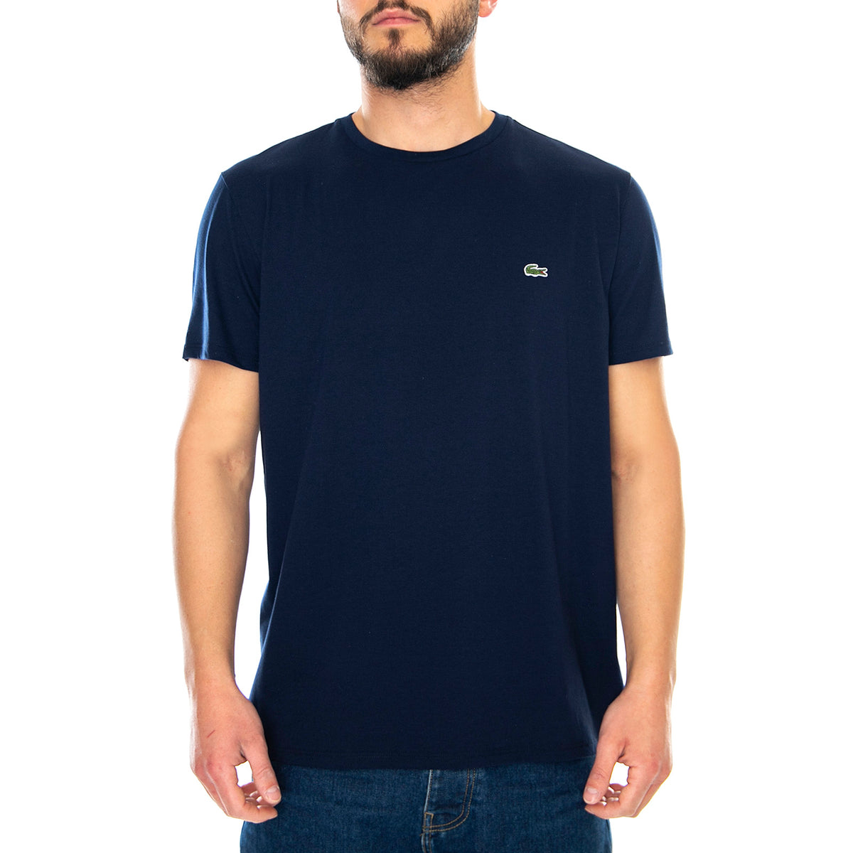 Logo Basic - Maglietta Girocollo Uomo Blu TH6709-166 . LACOSTE 