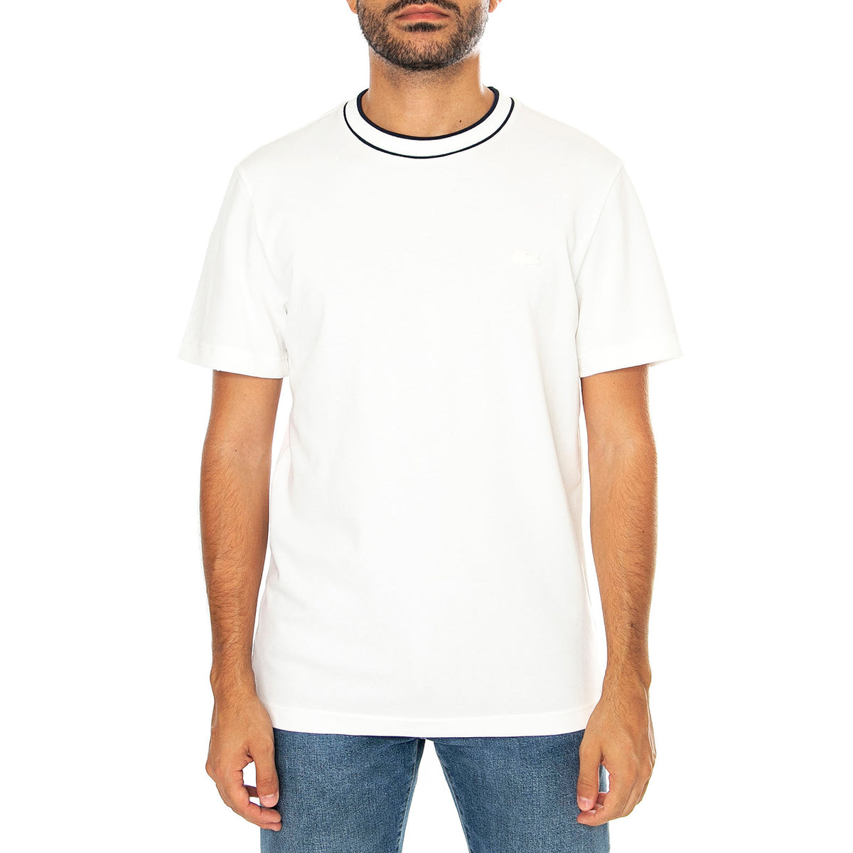 T-Shirt TH8174-70V - Maglietta Girocollo Uomo Bianca TH8174-70V . LACOSTE 