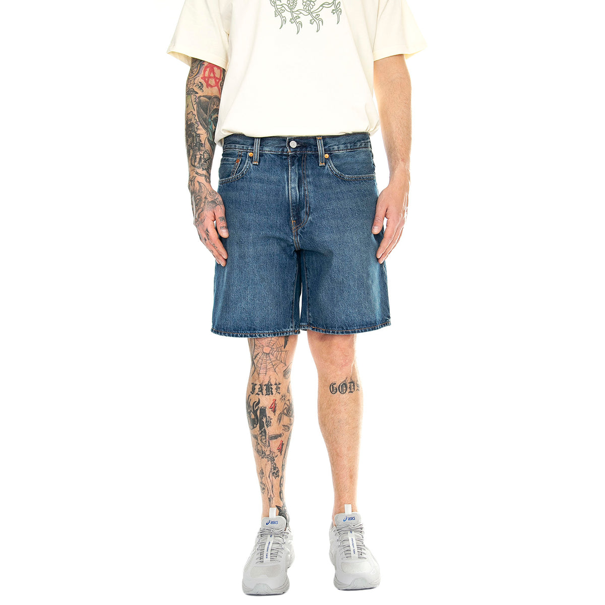 468 Stay Loose Shorts Picnic&Friends Dark Indigo Worn In - Bermuda Denim Jeans Uomo Blu A8461-0005 . LEVIS 