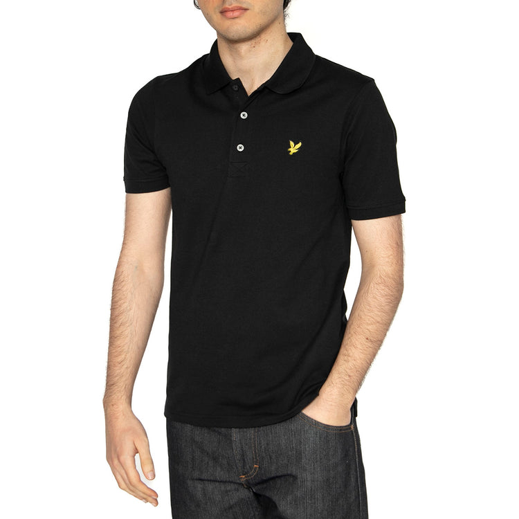 Mens Plain Polo Shirt Jet Black - Polo Uomo Nera SP400VOG-Z865 . LYLE & SCOTT 