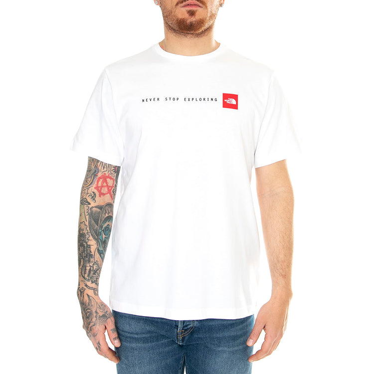 M S/S Never Stop Exploring Tee Tnf White - Maglietta Girocollo Uomo Bianca NF0A87NSFN41 . THE NORTH FACE 
