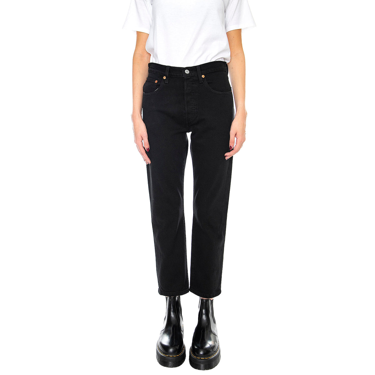 501 Crop Denim Jeans - Denim Jeans Donna Neri / Black Heart 36200-0085 . LEVIS 