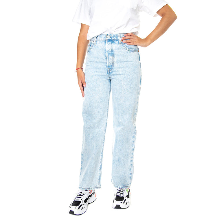 Ribcage Straight Ankle Ojai Shore Med Indigo / Worn In - Pantaloni Denim Jeans Donna Blu 72693-0111 . LEVIS 