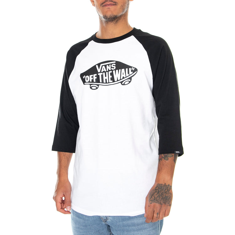 Mn OTW Raglan T-Shirt - White / Black - Maglieta Maniche 3/4 Uomo Bianca VXXMYB2 . VANS 