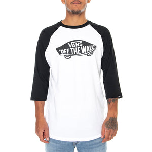 Mn OTW Raglan T-Shirt - White / Black - Maglieta Maniche 3/4 Uomo Bianca VXXMYB2 . VANS 