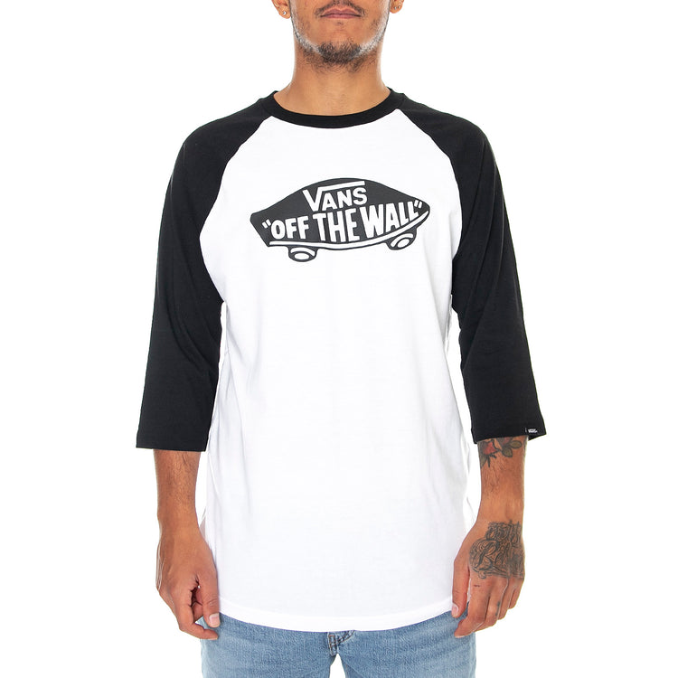 Mn OTW Raglan T-Shirt - White / Black - Maglieta Maniche 3/4 Uomo Bianca VXXMYB2 . VANS 