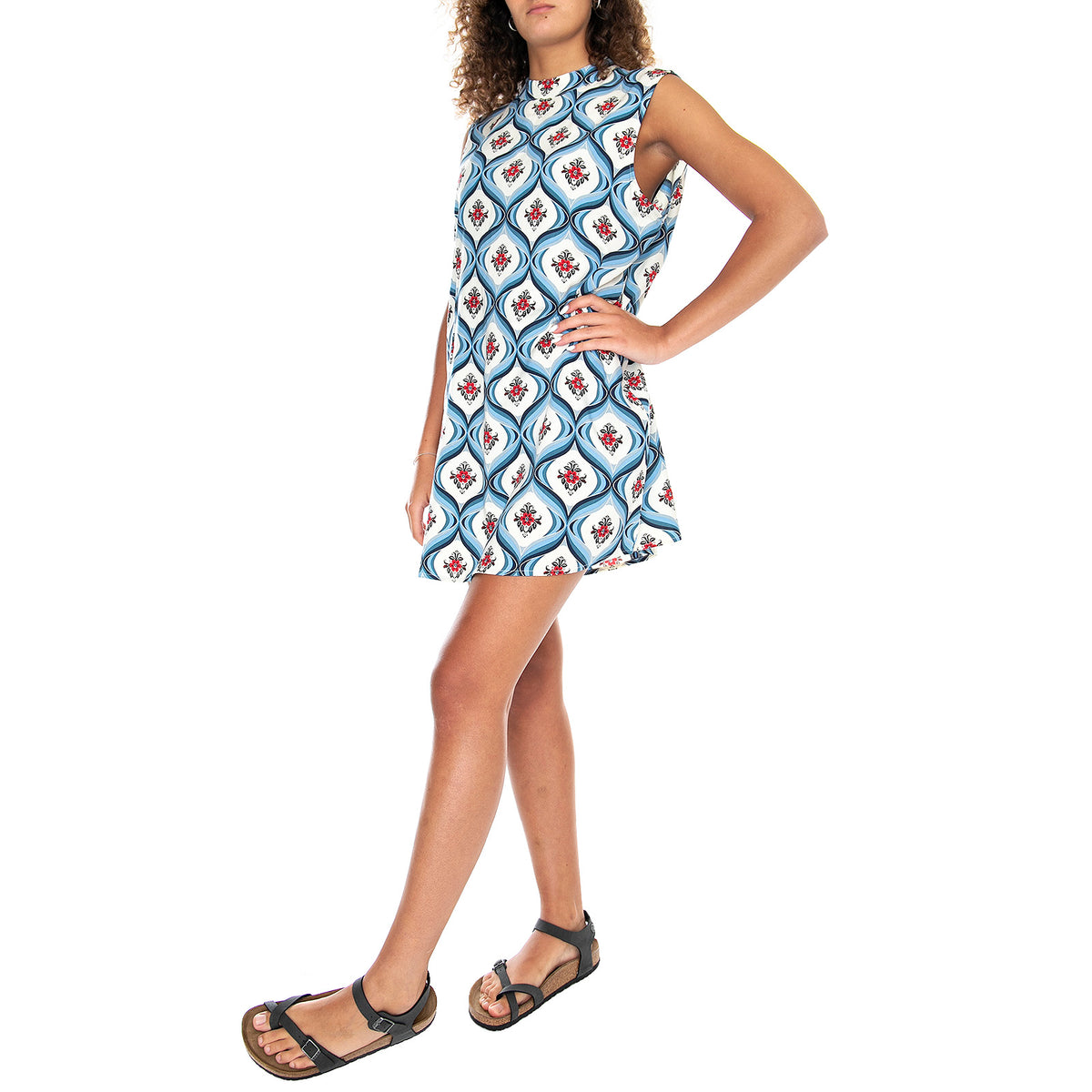Buddy Retro Dress - Multicoloured Tile - Abito Donna Multicolore MRCBUDDY DRESS-RETRO . MOTEL ROCKS 