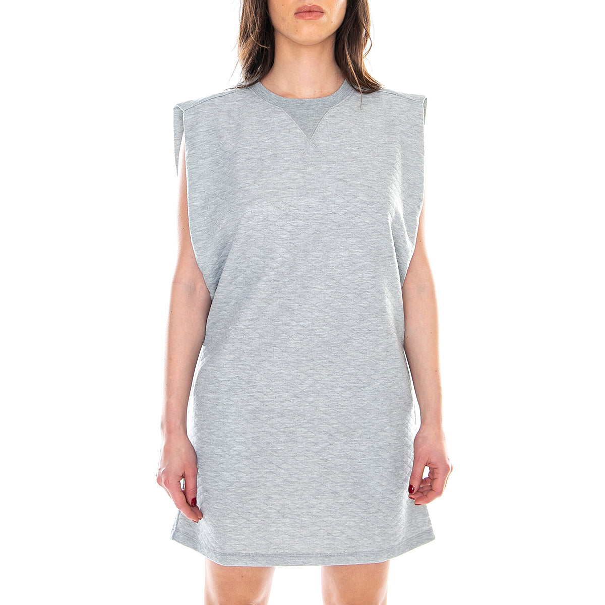 Makaila Quilt Dress - Marl Grey - Abito Donna Grigio MRCMAK-SR14MAK-QUIGY . MOTEL ROCKS 