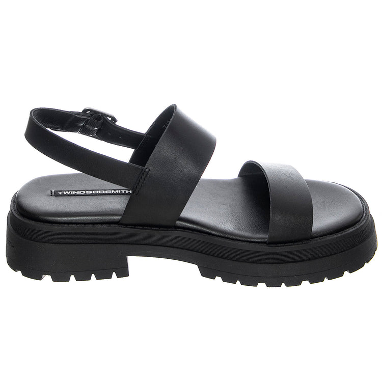 WOMENS LOYALTY SANDALS BLACK PIGMENT - Sandali Donna Neri WSSLOYALTY-BLK . WINDSOR SMITH 