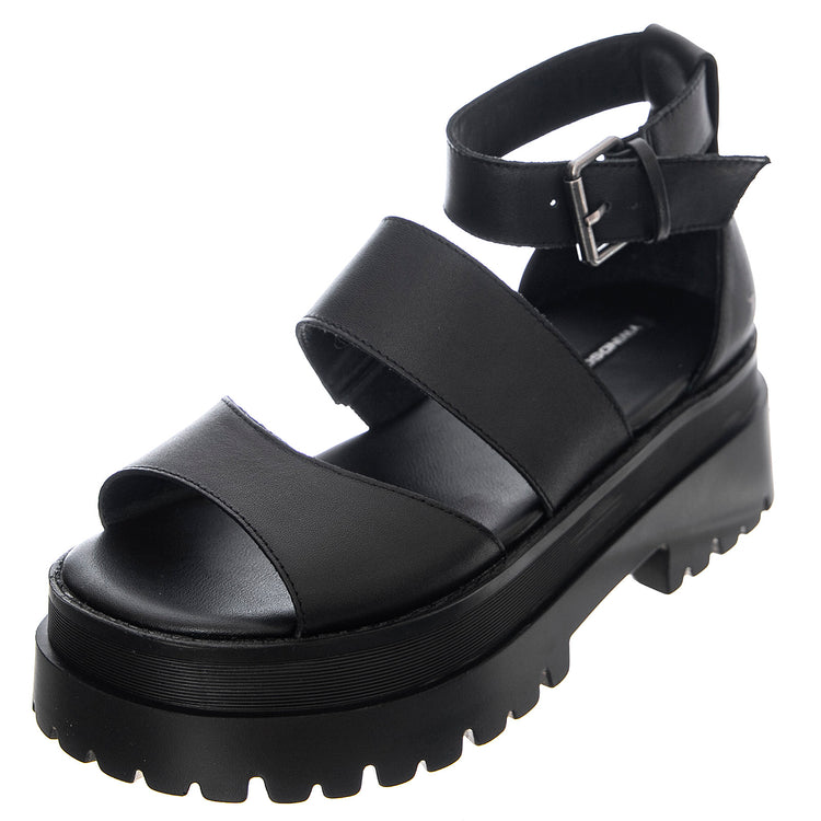 WOMENS THRILLED SANDALS BLACK PIGMENT - Sandali Donna Neri WSSTHRILLED-BLK . WINDSOR SMITH 