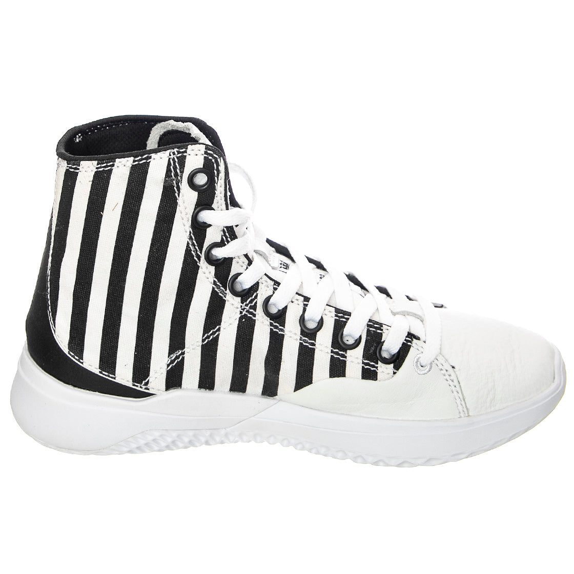 Statik - Scarpe Stringate Profilo Alto Uomo Bianche / Nere / Stripe STATIK White Stripe-White . SUPRA 