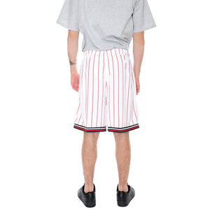 Signature Pinstripe Shorts - White - Bermuda Uomo Bianchi KRCKKMQ22006WHT . KARL KANI 