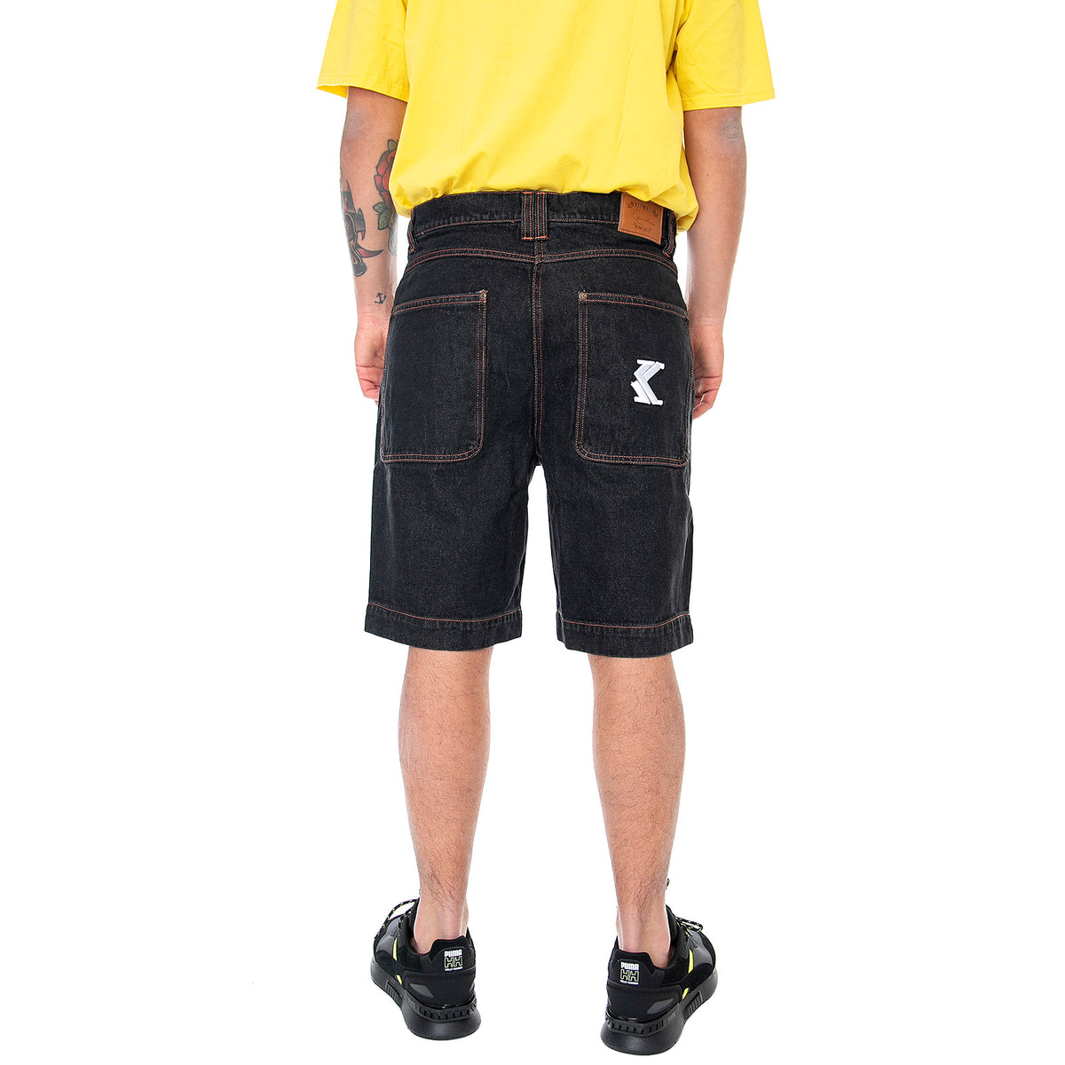 Mens Og Rinse Denim Jeans Shorts - Grey Black - Bermuda Denim Jeans Uomo Grigi KRCKKMQ12112LBLK . KARL KANI 