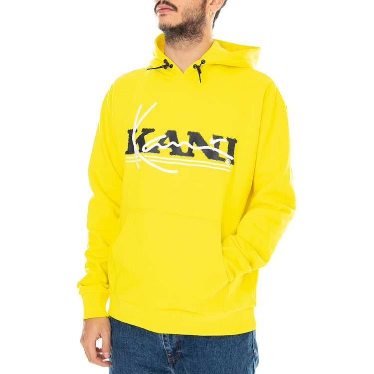 Retro - Felpa con Cappuccio Uomo Gialla KRCKM213-073-1 . KARL KANI 