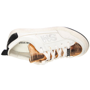 Gimmie Action - Scarpe Stringate Profilo Basso Donna Bianche / Cow SMPGIMMIE-WHTMLT . STEVE MADDEN 