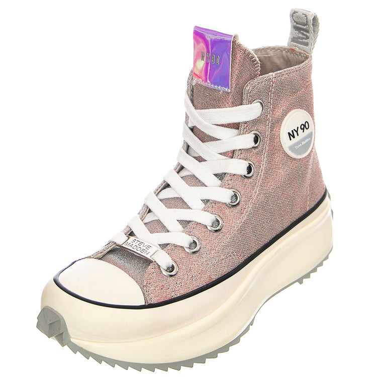 Shark - Scarpe Stringate Profilo Alto Donna Multicolore / Glitter SMPSHARK-PNKGLI . STEVE MADDEN 