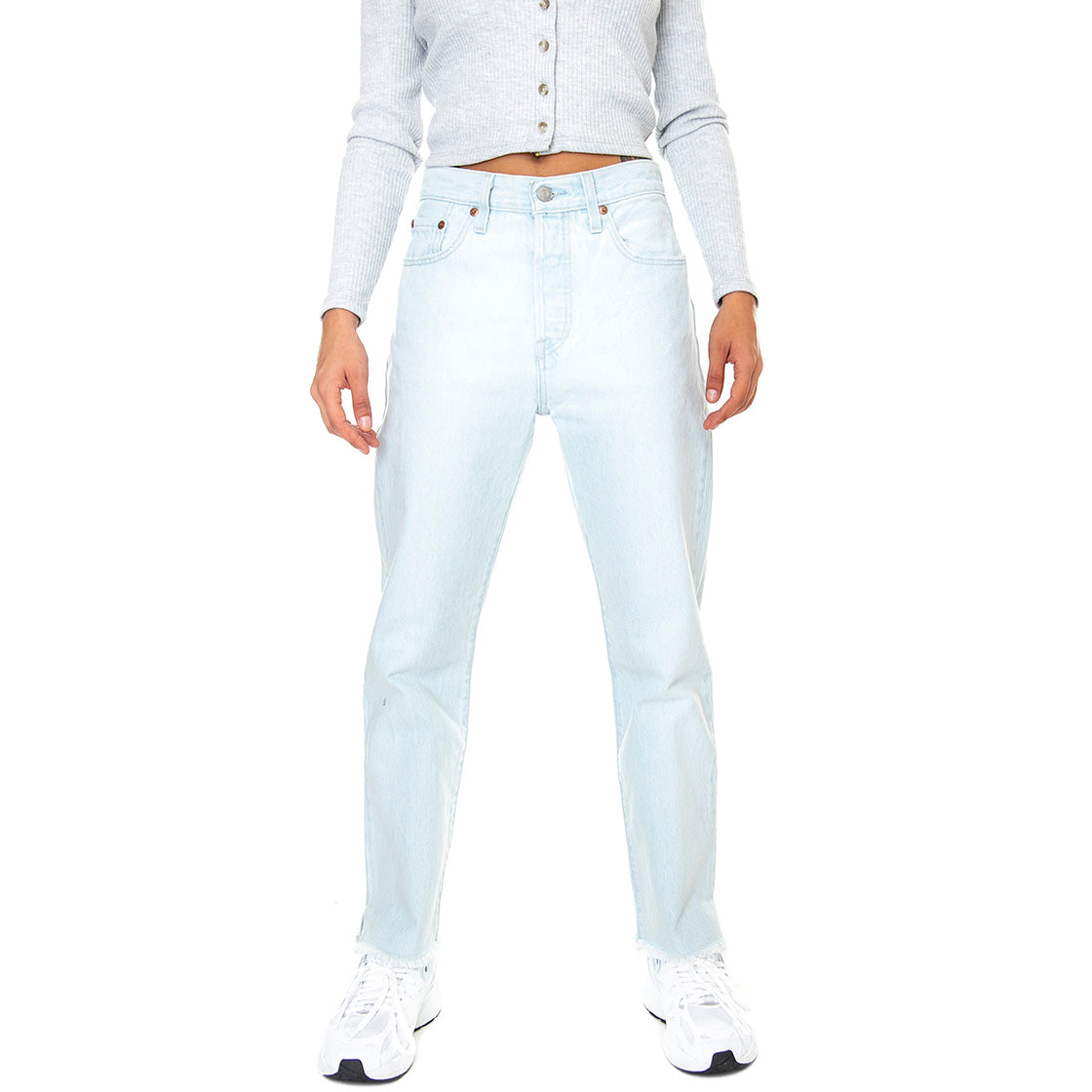 501 Crop Z5128 S Light Indigo Worn In - Pantaloni Denim Jeans Donna Blu 36200-0249 . LEVIS 