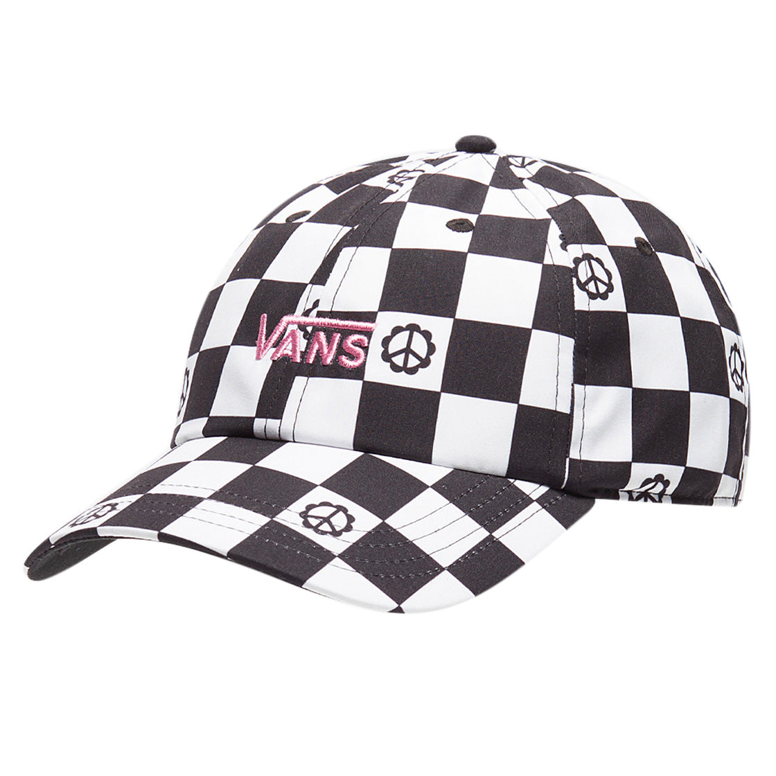 Wm Court Side Printed Hat Califas Ditsy White / Black / Lilas - Cappellino con Visiera Bianco / Nero / Checkerbaord VN0A34GRY0J1 . VANS 