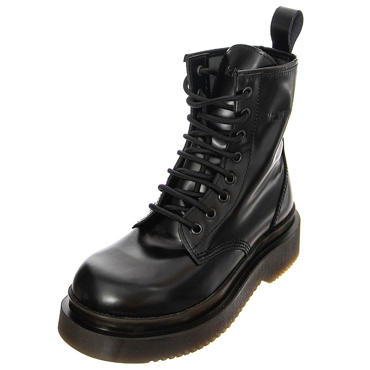T 8208 Smooth - Stivali Stringati Donna Neri / Smooth Black BTST8208-BKS . MR BOOTS 