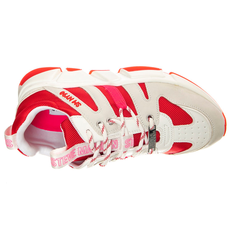Gamegirl White / Red - Scarpe Stringate Profilo Basso Donna Bianche / Rosse SMPGAMEGIRL-WHT . STEVE MADDEN 