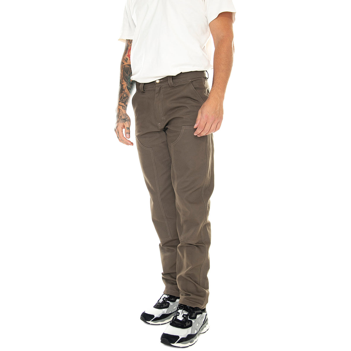 M' Double Knee Pants Olive - Pantaloni Uomo Marroni 6080123-11067 . CAT 