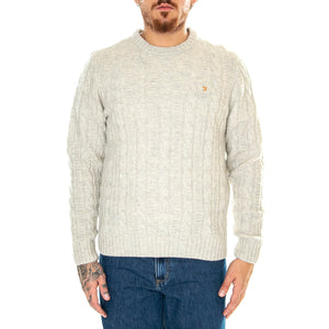 Tassoti Cable Crew Fog - Maglione Girocollo Uomo Grigio F4GFD002 . FARAH 