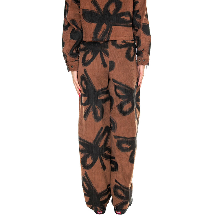 Nabi Baggy Cord Pant Catechu Wood Multi - Pantaloni Donna Multicolore 242020103-CTU . OBEY 