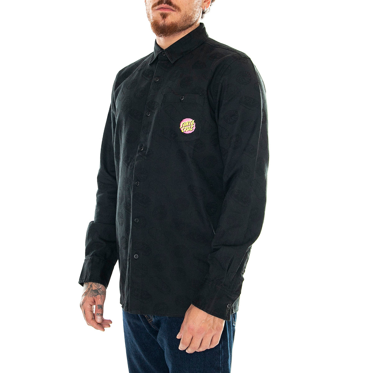 M' McCoy Donut Dog Shirt Black - Camicia Uomo Nera McCoy Donut Dog Shirt Black . SANTA CRUZ 