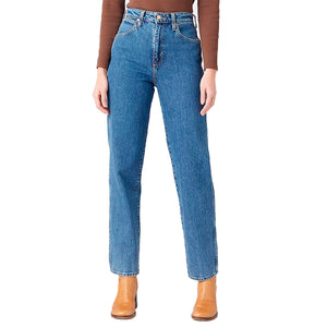 Mom Straight Winter Hue Denim Pants - Pantaloni Denim Jeans Donna Blu W27M16Z18 . WRANGLER 