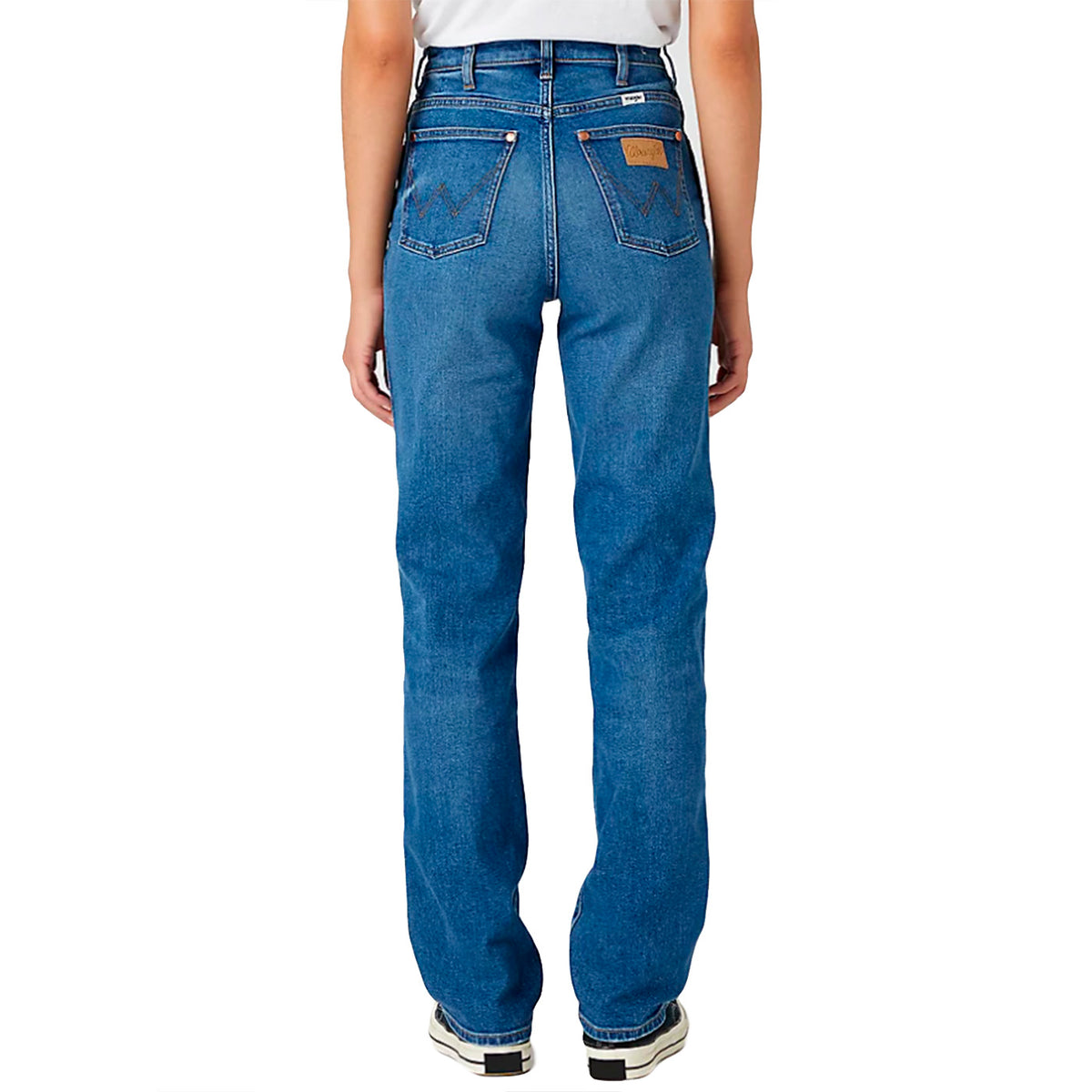 Mom Straight Smoke Sea Denim Pants - Pantaloni Denim Jeans Donna Blu W27MYLZ71 . WRANGLER 