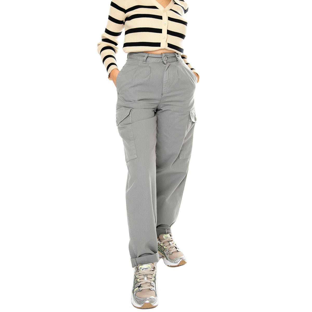 W' Collins Pant Misty Grey garment dyed - Pantaloni Donna Grigi I029789.29KGD . CARHARTT WIP 