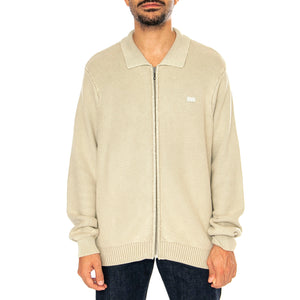 Anton Zip Overdyed Sweater Putty - Maglione con Zip Uomo Beige KN00511-PUTTY . HUF 