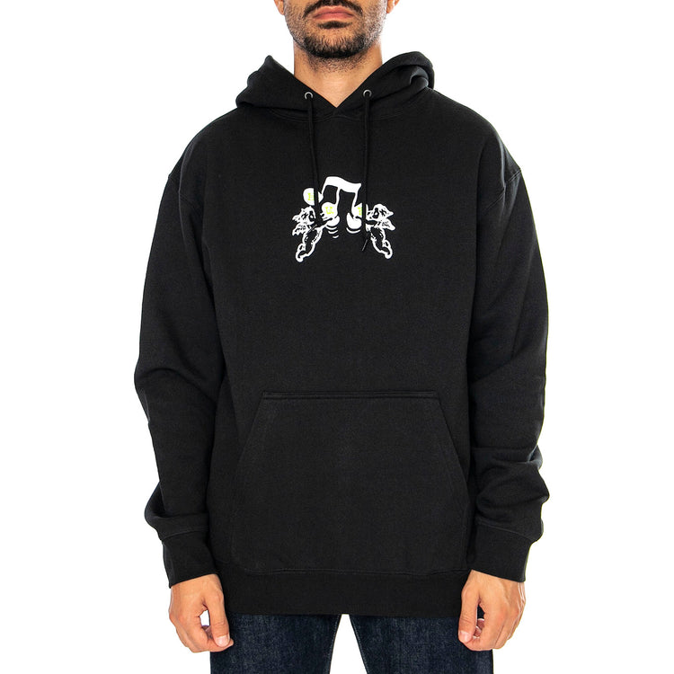 Song P/O Hoodie Black - Felpa Girocollo Uomo Nera PF00681-BLACK . HUF 