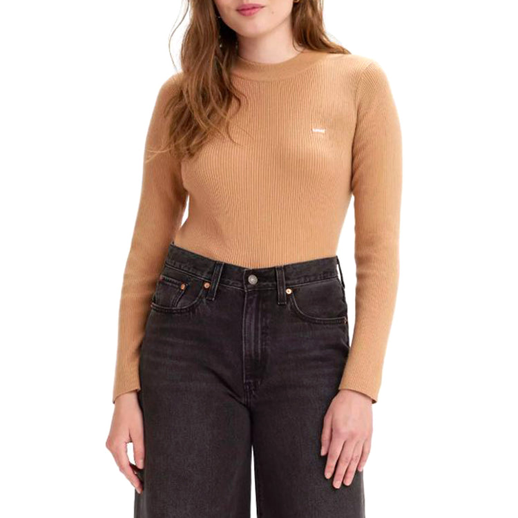 CREWNECK RIB SWEATER BEIGE - Maglia Girocollo a Maniche Lunghe Donna Beige A07190007 . LEVIS 