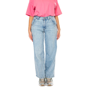 FW Baggy Carpenter Make a Difference LB Light Indigo Flat Finish - Pantaloni Denim Jeans Donna Blu A8699-0000 . LEVIS 