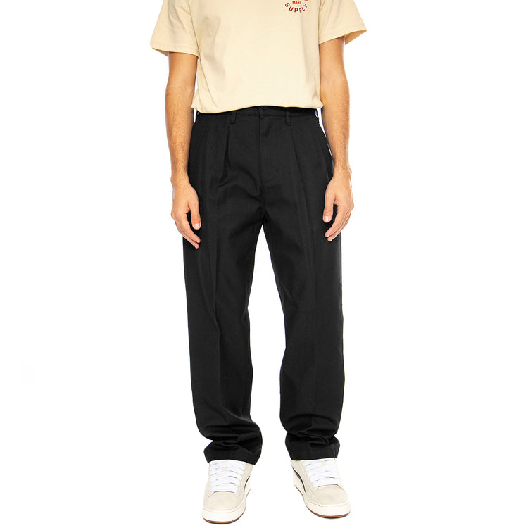 Fubar Pleated Pant Black - Pantaloni Uomo  Neri 142020241-BLACK . OBEY 